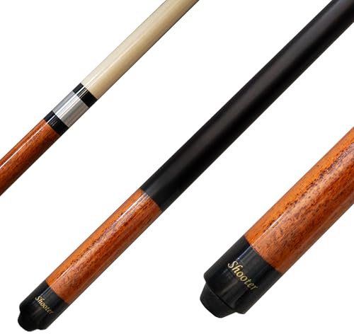 Winsport Shooter biljardkö, tillverkad av högkvalitativt lönnträ, poolkö, superlekkvalitet, 147 cm 2 delar. med 12,5 mm lim eller 12 mm skruvlock, rostfri ståltråd (12 mm skruvlock)