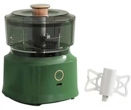 FUANA Hachoir à ail électrique avec lames en acier inoxydable, mini robot de cuisine pour hacher oignons, légumes, noix et viande, tasse visible, vert A