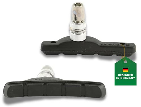 CONTEC Bremsschuh V-Stop, V-Brakes Medium Compound, mittelharte Gummimischung, Cartridge-Belag, DIN-geprüft, asymmetrisch, 70 mm Schraub, Paar