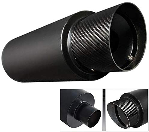 S SIZVER Weld-On Muffler Series 4 Carbon Fiber Slant Tip 3 Inlet+Silencer