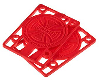 Independent Trucks Skateboard Risers 1/8 Red (Pair) Riser Pads (Hard)