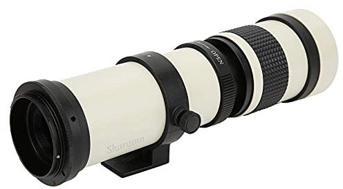 Teleskopobjektiv, weiß mit 420-800MM Super-Telezoom F/8.3-16 Manuelles Fokussieren Teleobjektiv für 100D/200D/250D/350D/400D/650D/800D/1000D/1100D/1300D/2000D/4000D,