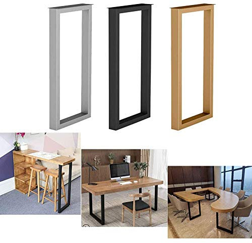 ZH-1 Tischkufen Metall schwarz für Küche Esstisch, Bistrotisch, Stehtisch,70cm/100cm Höhe, Industrielook tischbeine Möbelfüße, Silber, Gold, 1 Stück