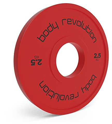 Fraktionerade olympiska viktplattor 0,5 kg – 2,5 kg – Belagda viktskivor i gjutjärn, kraftlyftning och kroppsbyggande vikter – hemmagym utrustning för styrketräning och träning av Body Revolution