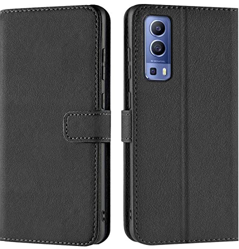 Verco Wallet Case for Vivo Y72 5G Book Cover with Magnetic Closure compatible with Vivo Y72 5G Flip Case with Card Slots Faux Leather - Black