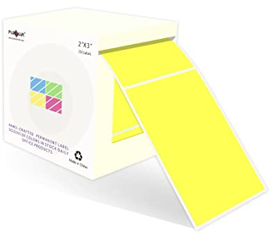 PARLAIM 2 X 3 Inch 250 Per Roll Rectangle Inventory Color Coding Labels, Roll Square Label Inventory Stickers(Fluorescent Yellow)