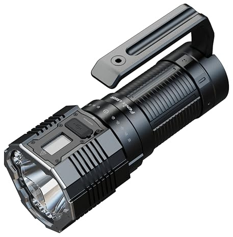 FENIX LR60R, wiederaufladbare LED-Suchlicht-Taschenlampe mit großer Reichweite, 21.000 Lumen, 1085 m, max. 113 Stunden, Akku mit großer Kapazität, 45 W Schnellladung, OLED-Bildschirm, Powerbank, IP68