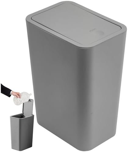 HiyyFloy Poubelle De Salle De Bain Poubelle Mince Poubelle De Cuisine pour Espaces Étroits Petite Corbeille À Déchets avec Couvercle À Pression Poubelle pour Maison