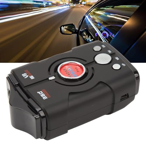 HYYKEJI Détecteur De Radar pour Voitures, Détecteur Laser/Radar, Détecteur De Radar À 360 Degrés, Alertes Vocales en Anglais, Temps De Réponse Rapide, pour Alerte De Vitesse du Véhicule en Temps Réel