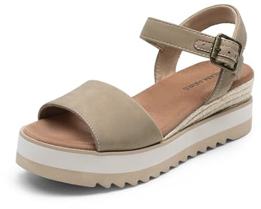 DREAM PAIRS Women's Espadrille Platform Wedge Sandals | high-elasticity sponge insole, sawtooth slip-resistant outsole, everyday versatile