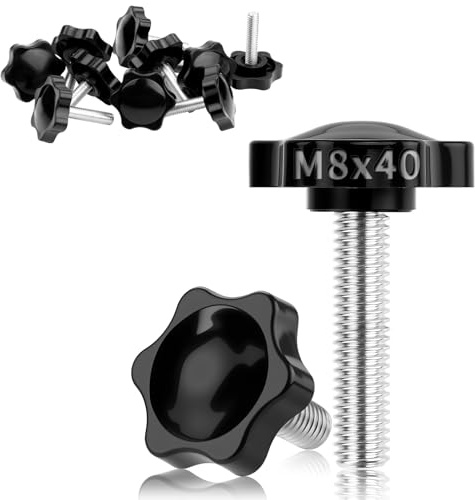 TXXATX Vite Zigrinata M8x40 mm Viti ad Alette 12 Pezzi Vite con Impugnatura a Stella M8 Dado con Impugnatura a Stella con Maniglia Pulsante Bloccaggio per Macchina Utensile Serraggio Dispositivi