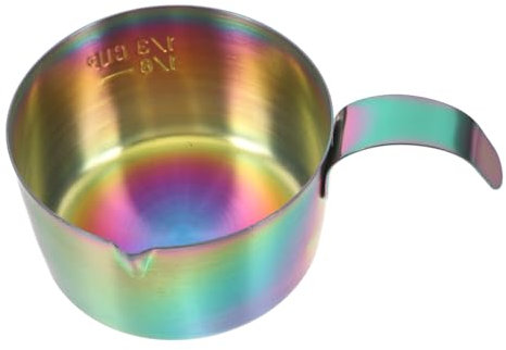 Cabilock Copa De Extracción De Acero Inoxidable Jarra Para Espresso De Taza Medidora Diseño De Salpicaduras Para Café Espresso y Espumar Leche