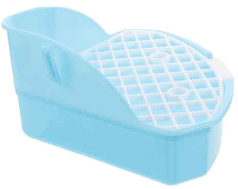 BAZEITFLOW Potty pour Animaux de Compagnie Plastique Bleu Bac à Litière Triangulaire pour Petits Animaux Coin Toilette pour Rongeurs et Design Compact et Étanche
