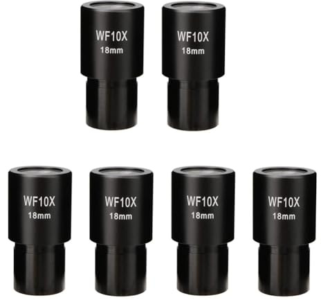 Janasiba 6 Pezzi WF10X Oculare Grandangolare Microscopio Biologico Lente Ottica Oculare Grandangolare 23,2 mm Dimensioni di Montaggio