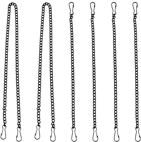MAGICLULU Catene in Ferro Nero Facile da Rimuovere per Appendere Piante e Cartelli 6 Pezzi con Gancio Regolabile Catena Sospesa per Varie Occasioni di Decorazione