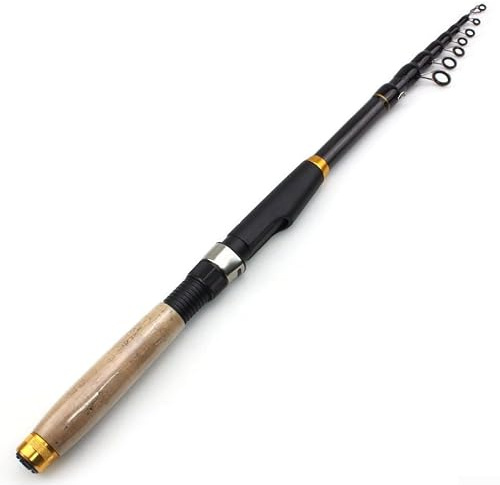 Carbon Fibre Telescopic Fishing Rod Lightweight Travel Spin Pole Freshwater Saltwater 1.8M to 2.4M(2.4M)