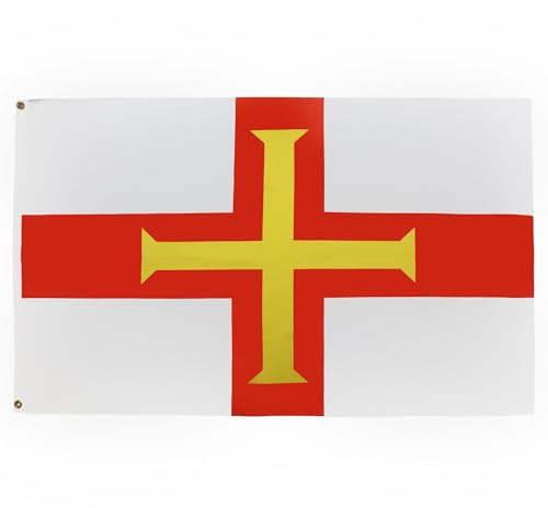 AZ FLAG - Drapeau Guernesey - 150x90 cm - Drapeau Anglais 100% Polyester Avec Oeillets Métalliques Intégrés - Pavillon 110 g