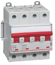 406544 Interrupteur sectionneur tétrapolaire 4P - 63A - 4 modules - Auxiliarisable - Legrand DX³-IS