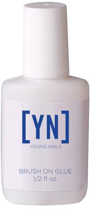 Young Nails Brush On Quick Dry Nail Glue - Strong Adhesive for Press Ons, Artificial Nail Tips, Best Nail Bond for Fast Application, Easy Fake Nails