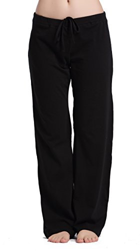 CYZ Women's Casual Pajama Pants Lounge Pants,Black,Medium