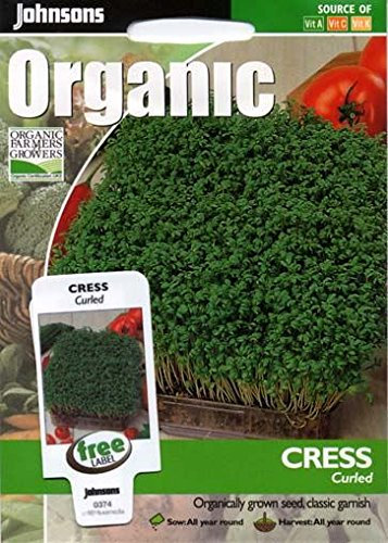 Johnsons Seeds - Pictorial Pack - Vegetable - Cress Curled (Organic) - 2500 Seeds