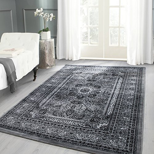 Orientmatta med klassisk design, vävd matta med orientaliska mönster för vardagsrummet, Färg: Grå, Storlek: 300 x 400 cm