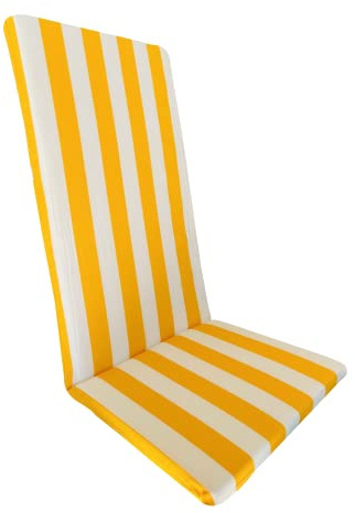Markotex Cuscino per Sedia Sdraio - Lettino - Sedia - Sfoderabile - Tessuto in Cotone e Canapa - Imbottitura in Poliuretano Espanso - Giallo - 120 cm
