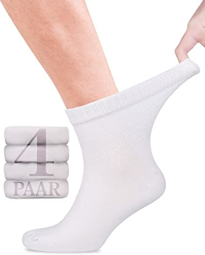 Fiera Besa Calcetines Diabéticos Hombre Bambú Tobillo 4 Pares | Calcetines tobilleros de hombre en viscosa de bambú, sin goma ni costuras, puño suave y cómodo, transpirables