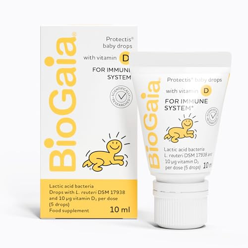 BioGaia Protectis Baby Drops with Vitamin D | Probiotic Supplement for Newborns, Infants & Babies | Daily Digestive & Immune Support with 100 Million Live L. Reuteri | Features LongevityGuard | 10 ml