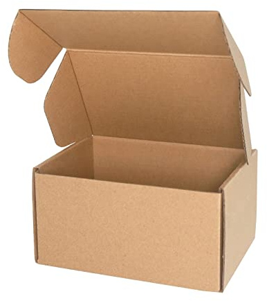 PACK4YA 160 × 100 × 80 mm (6 tum x 4 tum) små paket postlådor Royal Mail PiP korrugerade kartonglådor för postning, brun postfrakt låda för företag eller presentförpackning (25 st)