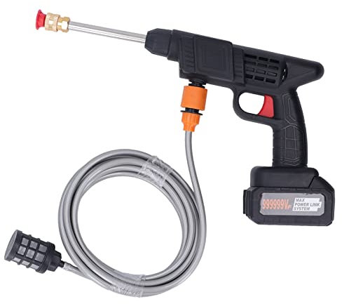 Lavacoches Sin Cable, Lavadora a Presión Eléctrica Hidrolimpiadora Manual de Alta Presión Kit de Hidrolavadora Portátil para Riego de Flores, Limpieza de Suelos y Lavado de Coches
