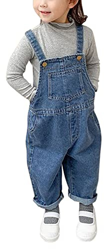 Boodtag Kids Toddler Girls Boys Denim Dungarees Jeans Overalls Bib Pants Trousers Blue-buttons 18-24 Months