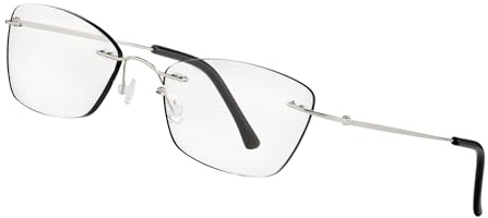 LEXXOO - Rahmenlose Lesebrille in Schwarz-Weiss +1,5 Dioptrien - Klare Sicht dank hochwertiger Gläser – Leichtes und modernes Design - Fertiglesebrille für angenehmes Lesen und Arbeiten