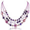 FULU AUTUMN Layered Statement Necklaces for Women Chunky Beaded Necklaces Costume Jewellery Valentines Gifts for Her(Purple)