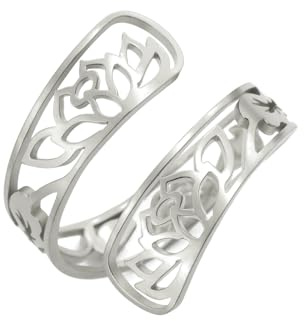 kkjoy Anillo de Yoga Flor de Loto de Acero Inoxidable Anillos de Dedo Abierto de Loto Regulable Joyería de Inspiración para Mujeres Señoras Encantadoras
