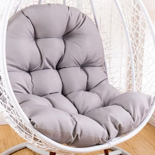 XILENY Cojín para silla de huevo, cojín redondo/respaldo para asiento colgante, 120 x 80 cm, cojín para silla colgante, cojín para polirratán/ratán, hamaca para interior y exterior, mecedora para