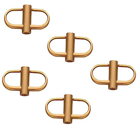SEWACC 5pcs Metal Buckle Chain Strap Adjusters for Craft Screw Fastening Accessories for Handbags Backpacks and Suitcases Retro Gold