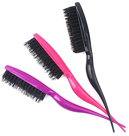NOLITOY 4 Piezas Cepillo Pelo de Cerdas de Jabalí Unidades Cepillo para Cardar Cerdas de Jabalí para Peluquería para Cardar Cabello Color Aleatorio