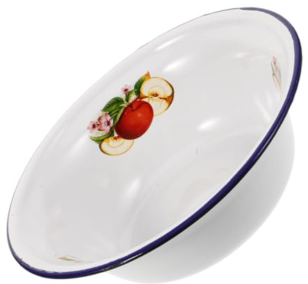 Alipis Vintage Emaille Suppenschüssel 500ml Weiß Tiefe Reisschüssel mit Leichtem Gewicht für Picknick und Servieren von Desserts