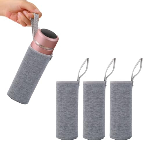 JEYORZY 3pcs Protezione per Bottiglia D'acqua, porta bottiglia termico, borsa termica per bottiglie, custodia in neoprene per bottiglia d'acqua, copertura termica per bottiglia d'acqua, grigio erica