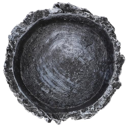 Hohopeti Bol d'eau Nourriture pour Reptiles en Résine Imitation Roche, Petit Format, Jaune, Gamelle pour Tortue Et Lézard, Terrarium, Animaux Rampants, Reptiles Et Amphibiens