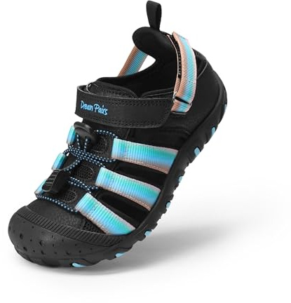 DREAM PAIRS Boys Girls Athletic Sport Sandals,Size 4 Big Kid,Black