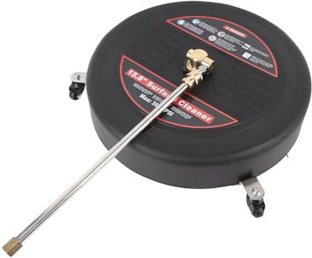 aqxreight Limpiador de Superficies de 15,8 Pulgadas con Ruedas 3600PSI Limpiador de Superficies de Lavadora a Presión de Acero Inoxidable con Enchufe Rápido de 1/4 de Pulgada para Caminos de Acceso,