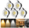 Audor Mini LED Einbaustrahler Dimmbar Set 5er, 3W LED Deckenstrahler COB Led Spot Aluminium Einbauleuchten Decke 3000K-6000K Einstellbar 3 Farbtemperature für Weinschrank/Schrank/Küche/Wohnzimmer