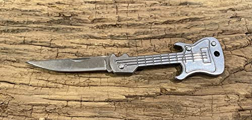 geddid 2X Schlüsselanhänger Messer Schlüssel Messer Schlüsselmesser kleines Taschenmesser klein in Gitarrenform Brieföffner Paketmesser (2)