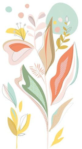 A.S. Création Livingwalls Vliestapete - Tapete Blumen in Weiß, Grün und Orange - Wandtapete für verschiedene Räume - Wandbild XXL 2,80 m x 1,59 m