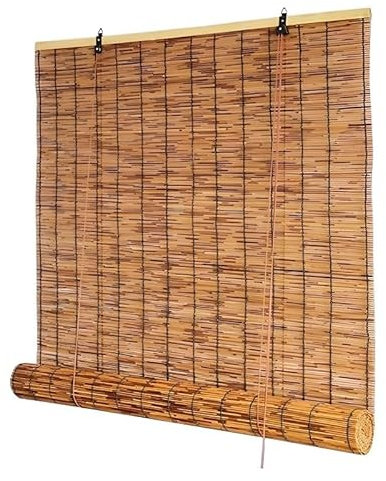 Persiana Bambú Exterior 100x200 120x160 150x200cm Persianas De Caña Enrollables Exterior Natural Cortina De Caña Protector Solar Persiana De Madera para Ventana Puerta Patio Cortina De Bambú