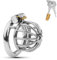BDSMJOY Chastity cage in Acciaio inossidabile, gabbia castità per uomo, Gabbie per Pene per Prevenire L'erezione, Giocattoli sessuali per schiavi maschi cock cage sex toys (Φ45mm)