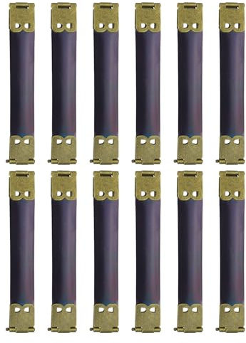 QUARKZMAN 12Pcs Marco Flexible Interno de Metal, 9cm/3.5 Marco de Monedero con Cierre de Beso, Bisagras para Bolso, Clip para Cartera, Manualidad, Costura, Fabricación de Monederos, Bronce