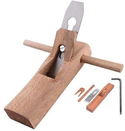 Raboteuse à bois - Épaisseur réglable - Lame double face - Banc à main - Fil de câble - Outil de coupe de charpentier - Surface de lissage de surface pour rabotage du bois, lissage de surface (25 cm)